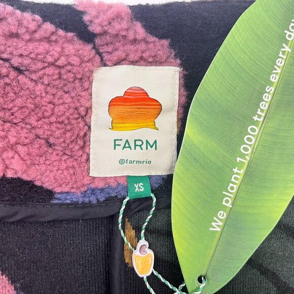 NWT Farm Rio Wool Blend Banangola Fleece Cardigan Coat Size XS - Picture 8 of 12